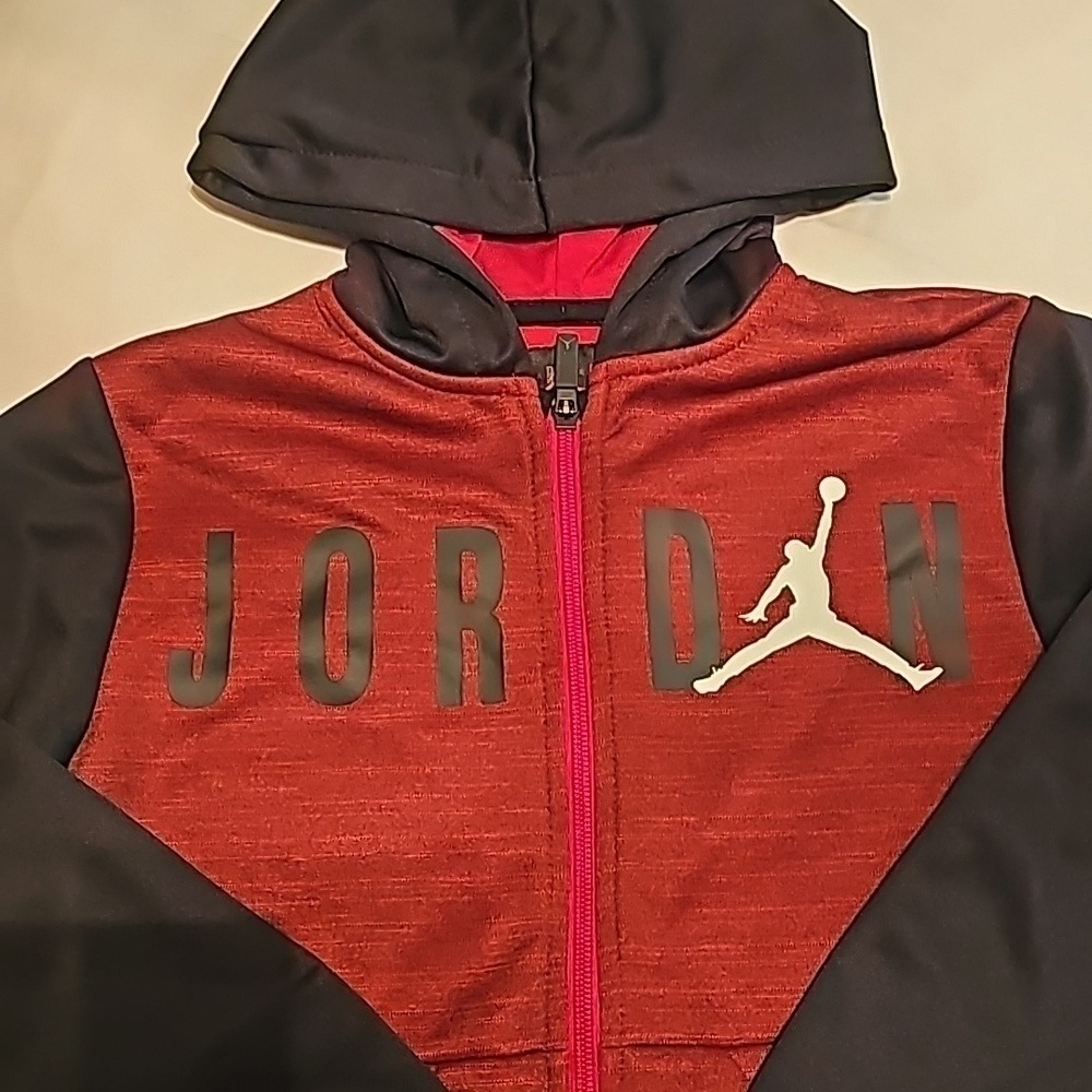 JORDAN Brand hoodie red and black size S 8-10 - Picture 2 of 6